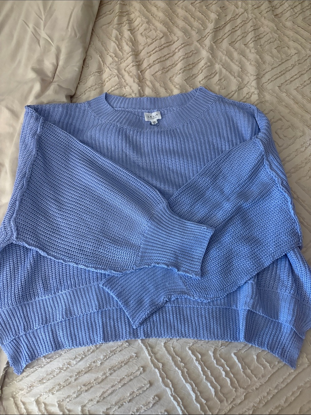 Soft Periwinkle Crewneck Sweater - Lelis size XS